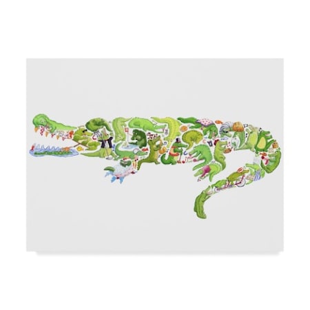 Louise Tate 'Crocodile Collage' Canvas Art,24x32